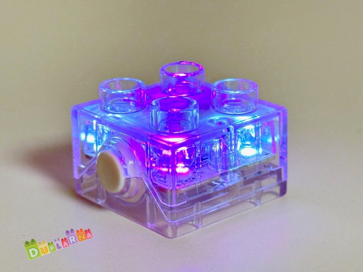 Lego Duplo svítící / světelná kostka průhledná