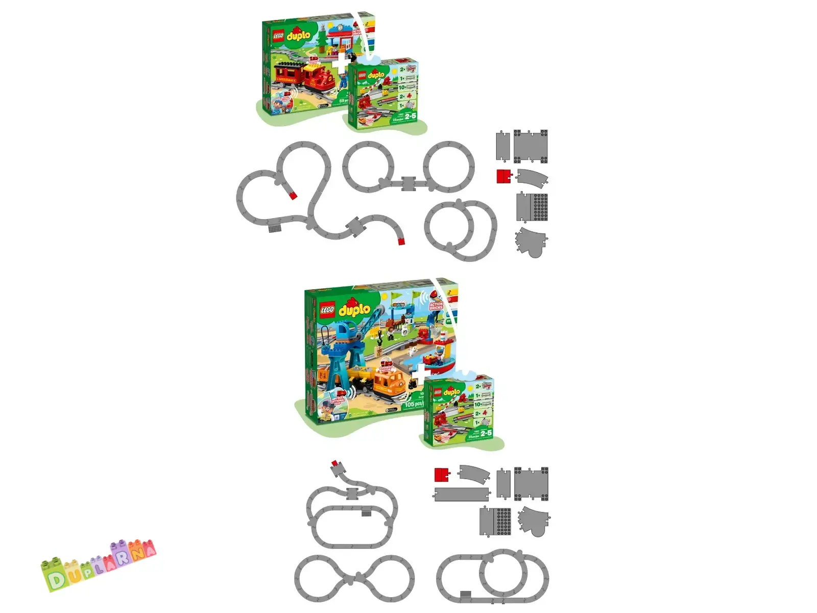 Lego Duplo 10882 - Koleje výhybky a přejezd pro vlak