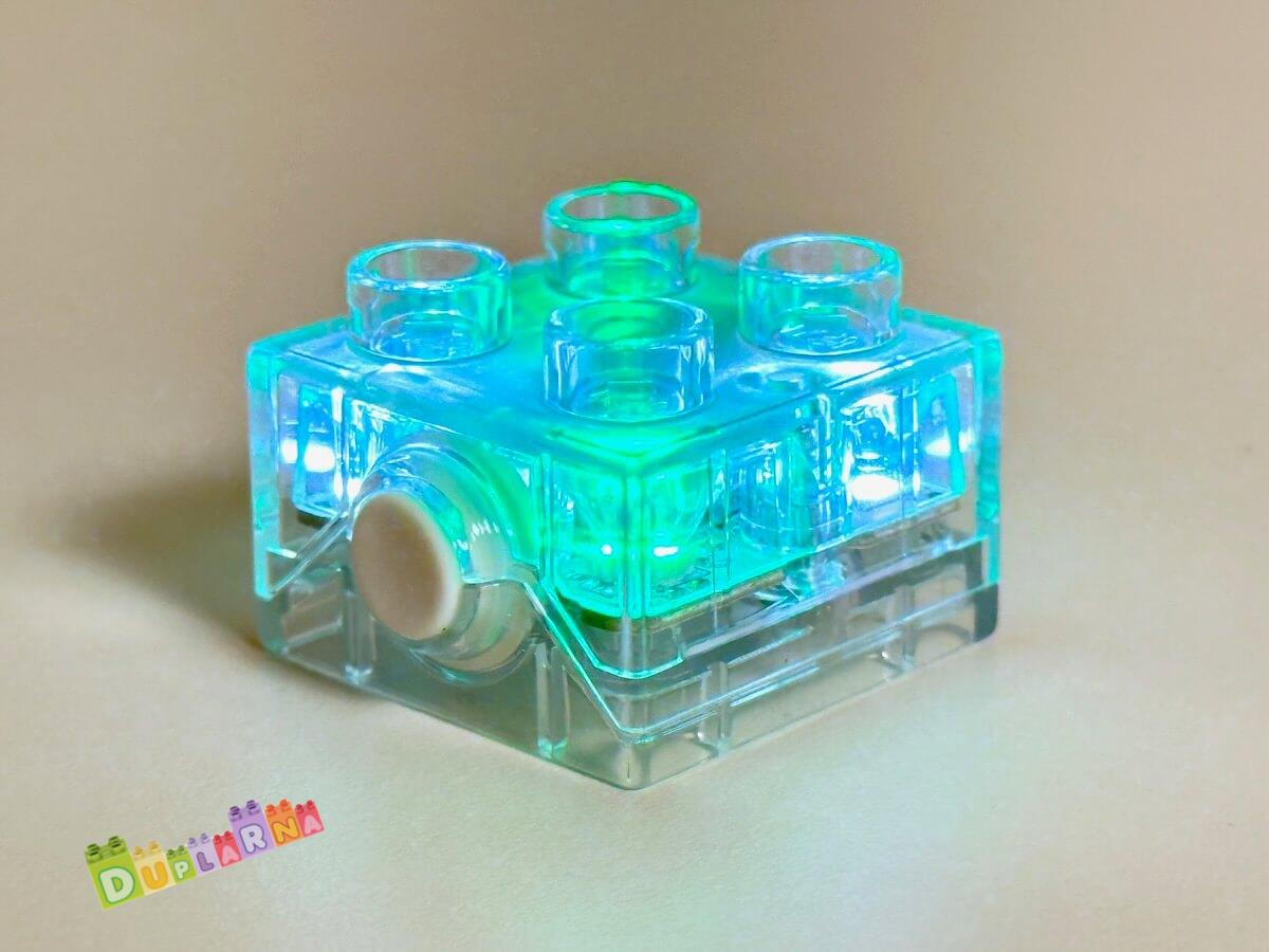 Lego Duplo svítící / světelná kostka průhledná