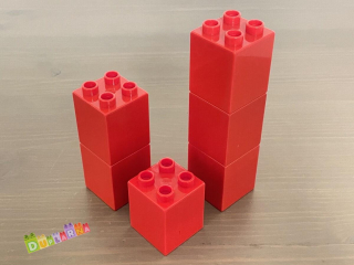 Lego Duplo - Kostka / kostky 2x2x2 červená
