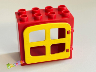 Lego Duplo okno červené / žlutá výplň 