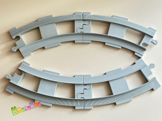 Lego Duplo koleje - zatáčka - koleje / zatáčky světle šedá kolej