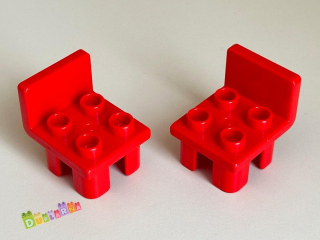 Lego Duplo Židle / židlička červená hranatá