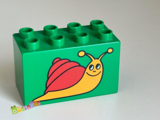 Lego Duplo - Kostka 2x4x2 s potiskem - šnek/hlemýžd'