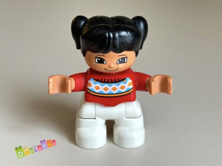 Lego Duplo Dítě - černovlasá holčička / bílé kalhoty