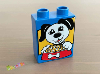 Lego Duplo - Kostka s potiskem - pes s miskou