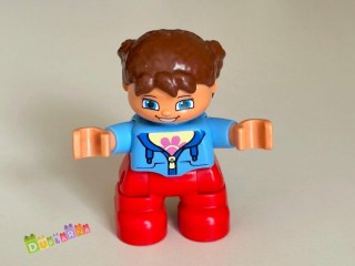Lego Duplo Dítě -  hnědovlasá holčička / čeverné kalhoty 