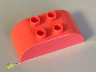 Lego Duplo Kostka 2x4 zaoblená korálová