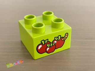 Lego Duplo - Kostka s potiskem - jablka s červem