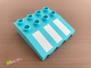 Lego Duplo - Střecha tyrkysová s pruhy
