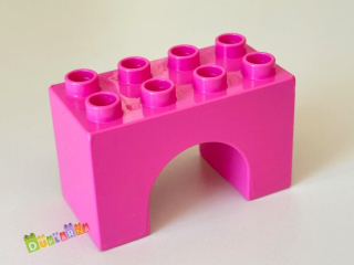 Lego Duplo most - kulatý tmavě růžový / podpěra pod most 