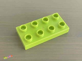 Lego Duplo Kostka 2x4 placatá limetková