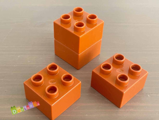 Lego Duplo - Kostka / kostky 2x2 hnědá