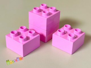 Lego Duplo - Kostka / kostky 2x2 světle růžová