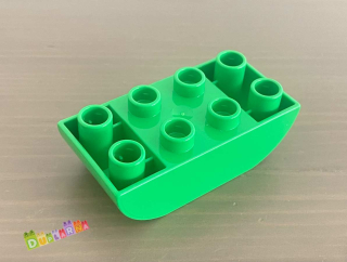 Lego Duplo Kostka 2x4 zelená zaoblená obrácená