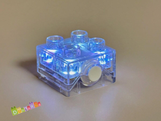 Lego Duplo svítící / světelná kostka průhledná