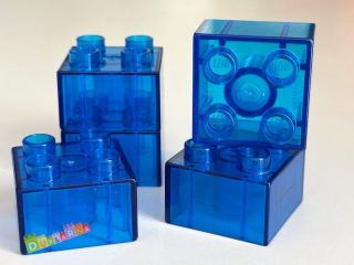 Lego Duplo - Kostka průhledná tmavě modrá 2x2