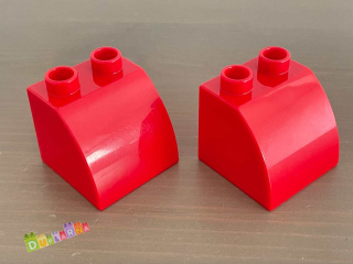 Lego Duplo Kostka 2x2 zkosená červená