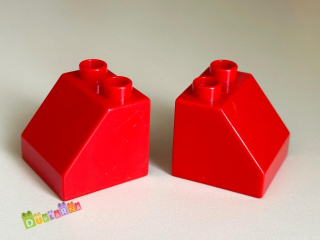Lego Duplo Kostka 2x2 zkosená červená