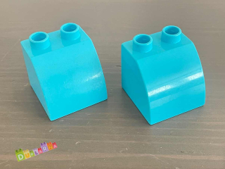 Lego Duplo Kostka 2x2 zkosená tyrkysová