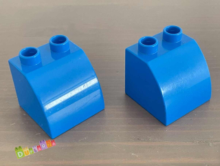 Lego Duplo Kostka 2x2 zkosená modrá