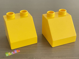 Lego Duplo Kostka 2x2 zkosená žlutá