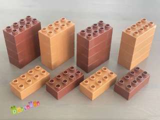 Lego Duplo - kostka / kostky 2x4 hnědé nové