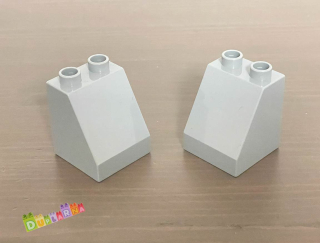 Lego Duplo Kostka 2x2x2 zkosená šedá vysoká