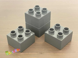 Lego Duplo - Kostka / kostky 2x2 šedá