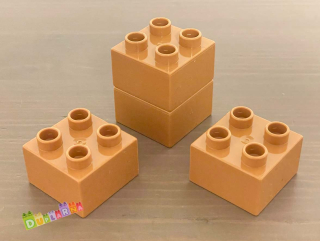 Lego Duplo - Kostka / kostky 2x2 světle hnědá