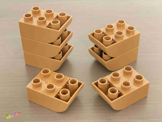 Lego Duplo Kostka 2x3 zaoblená obrácená hnědá