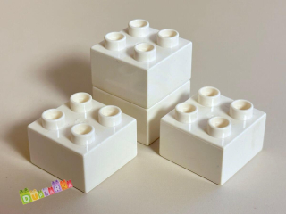 Lego Duplo - Kostka / kostky 2x2 bílá