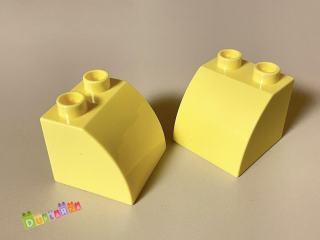 Lego Duplo Kostka 2x2 zkosená světle žlutá