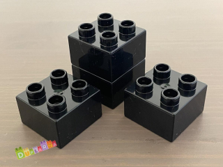 Lego Duplo - Kostka / kostky 2x2 černá