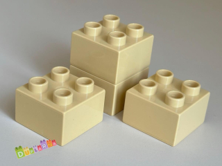 Lego Duplo - Kostka / kostky 2x2 béžová