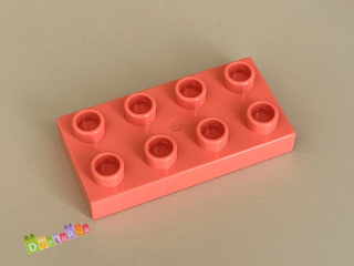 Lego Duplo Kostka 2x4 placatá korálová