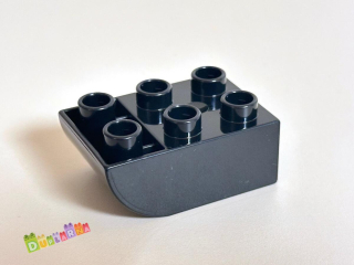 Lego Duplo Kostka 2x3 zaoblená obrácená černá