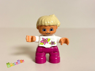 Lego Duplo Dítě - blonďatá holčička / růžové kalhoty