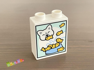 Lego Duplo - Kostka s potiskem - miska s granulemi, kočka