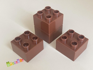 Lego Duplo - Kostka / kostky 2x2 tmavě hnědé