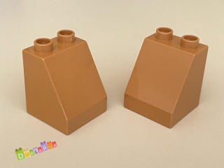 Lego Duplo Kostka 2x2x2 zkosená světle hnědá vysoká