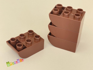 Lego Duplo Kostka 2x3 zaoblená obrácená hnědá