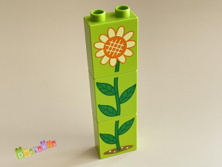 Lego Duplo - 3x Kostka s potiskem slunečnice