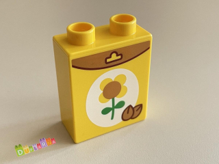 Lego Duplo - Kostka vysoká s potiskem semínka slunečnice 