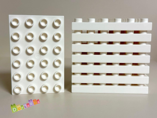 Lego Duplo - deska / podložka - kostky 4x6 bílá