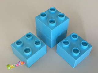 Lego Duplo - Kostka / kostky 2x2 tyrkysová