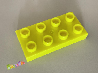Lego Duplo Kostka 2x4 placatá neonově žutá
