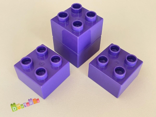 Lego Duplo - Kostka / kostky 2x2 tmavě fialová
