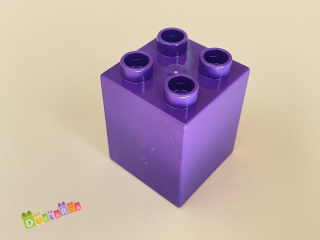 Lego Duplo - Kostka / kostky 2x2x2 tmavě tmavě fialová