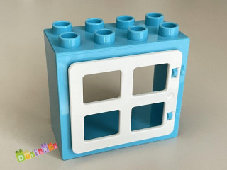 Lego Duplo okno tyrkysové / bílá výplň